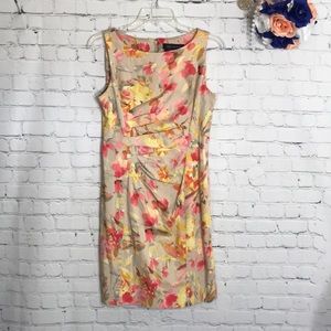 Anne Klein Stretch ruched floral sheath dress